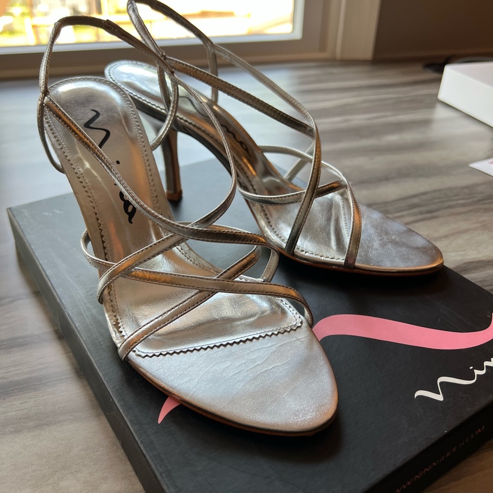 Nina Silver Elegant Strappy Heels